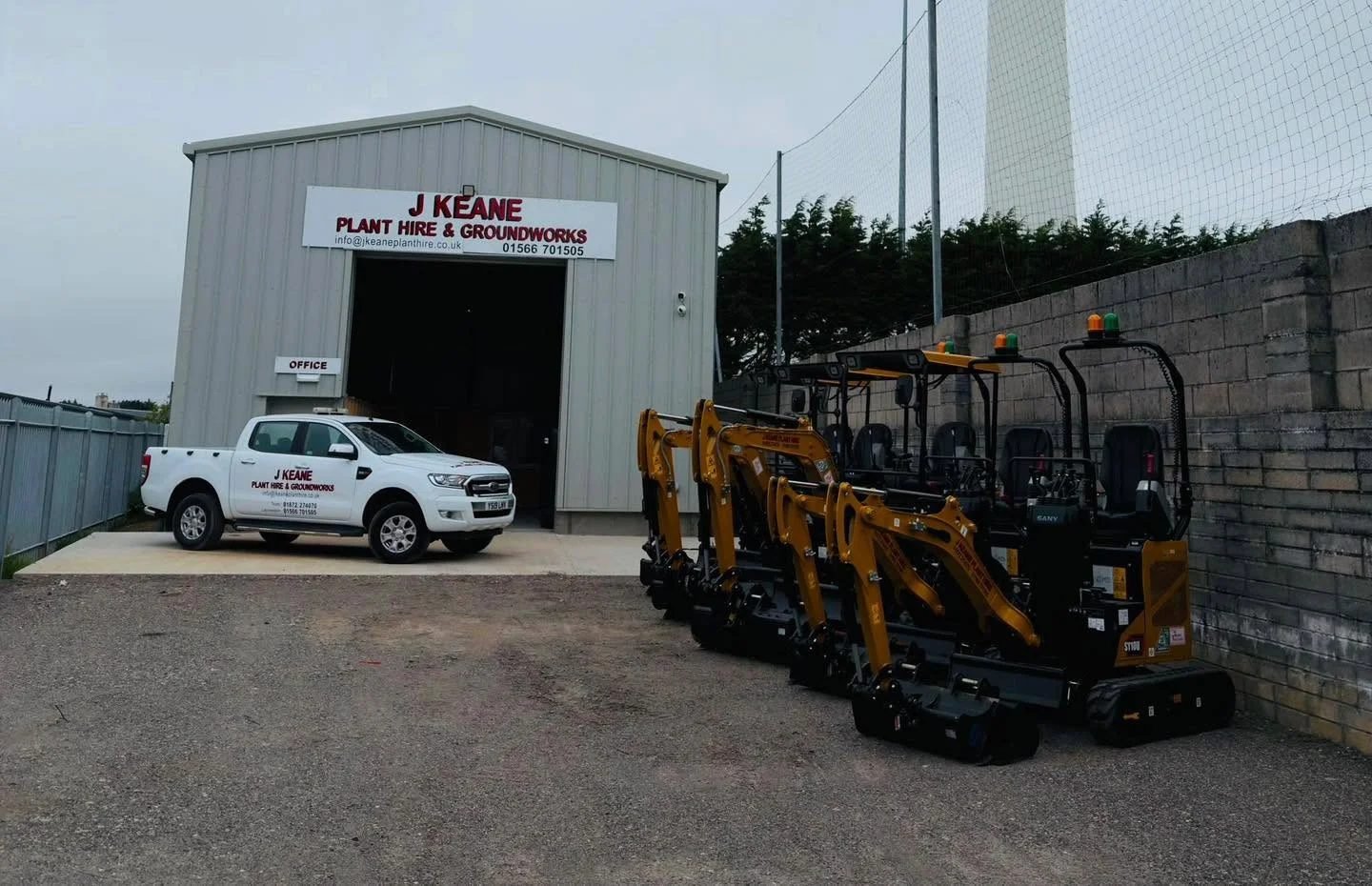 J Keane Plant Hire Launceston depot at Pennygillam