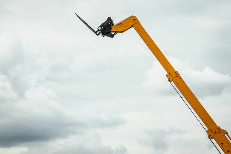 Forklift,industrial,loader,or,stacker,against,sky.,part,of,agricultural